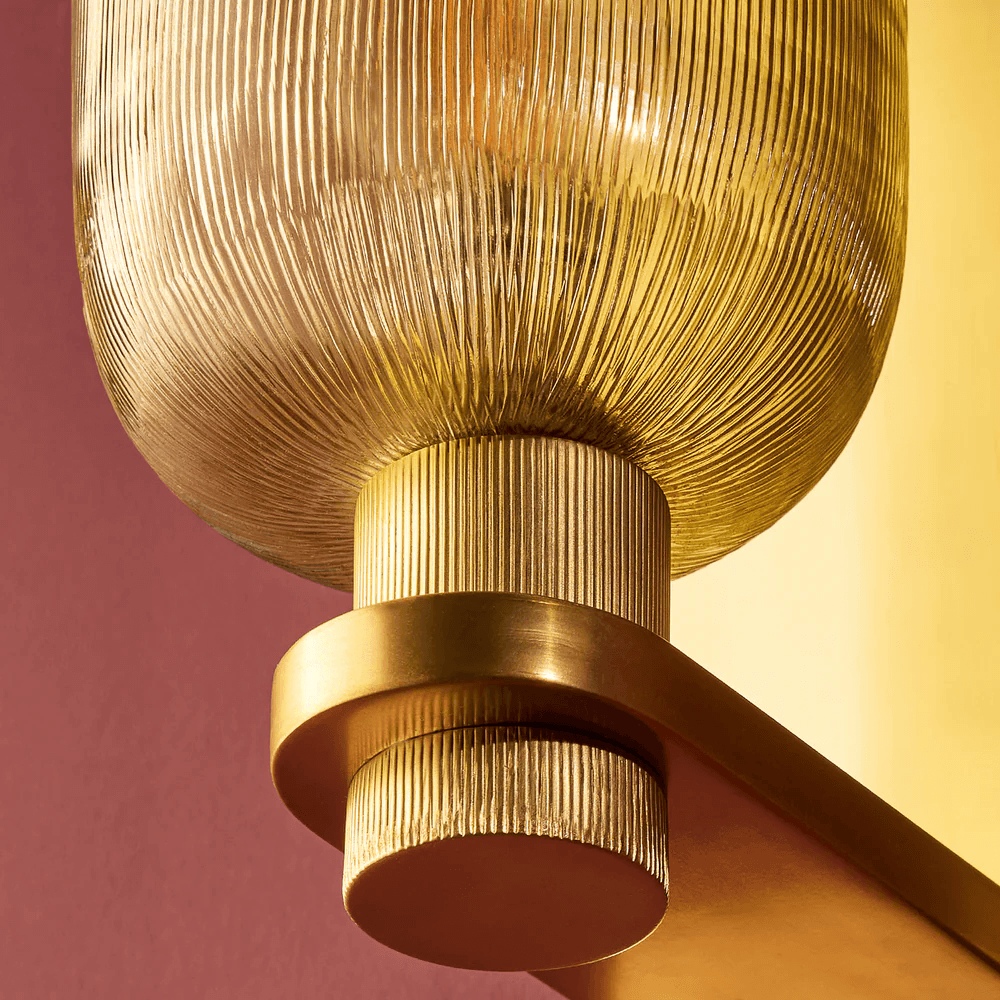 Pooky - Riven Wall Light - Etched Glass And Brass