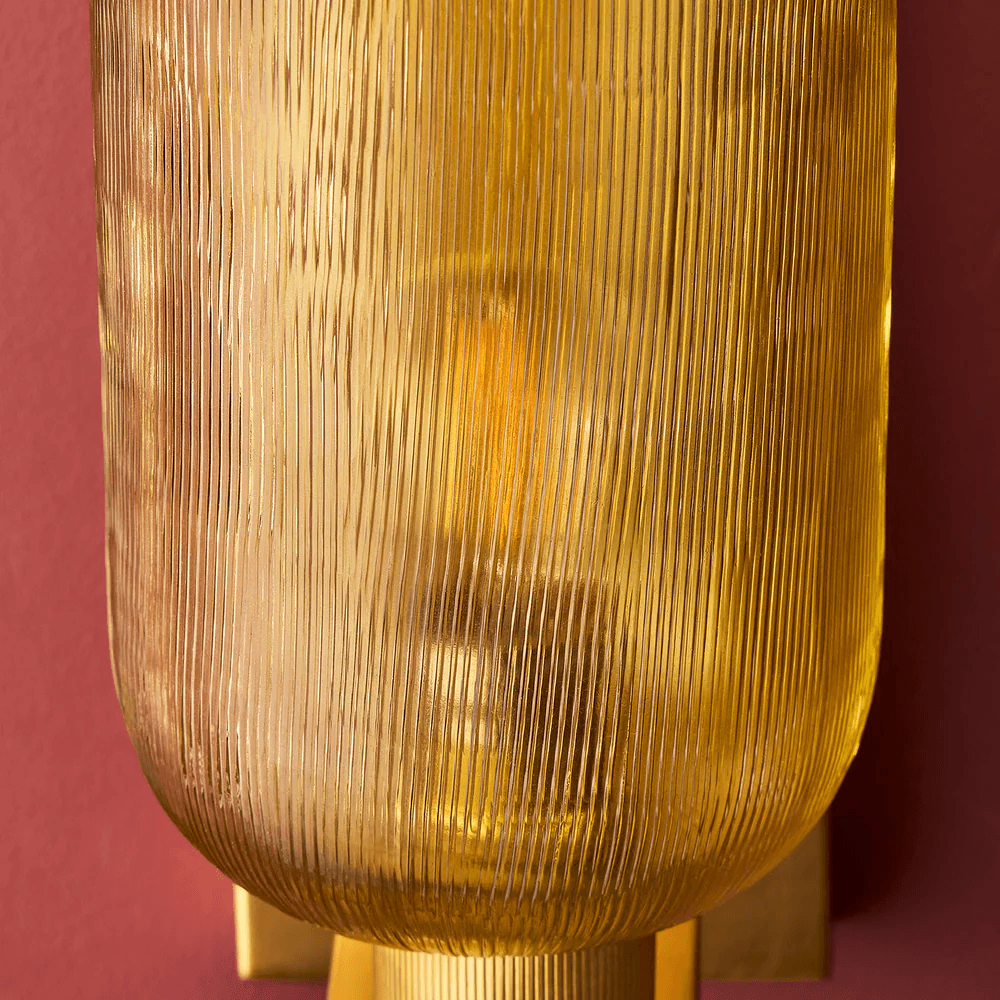 Pooky - Riven Wall Light - Etched Glass And Brass