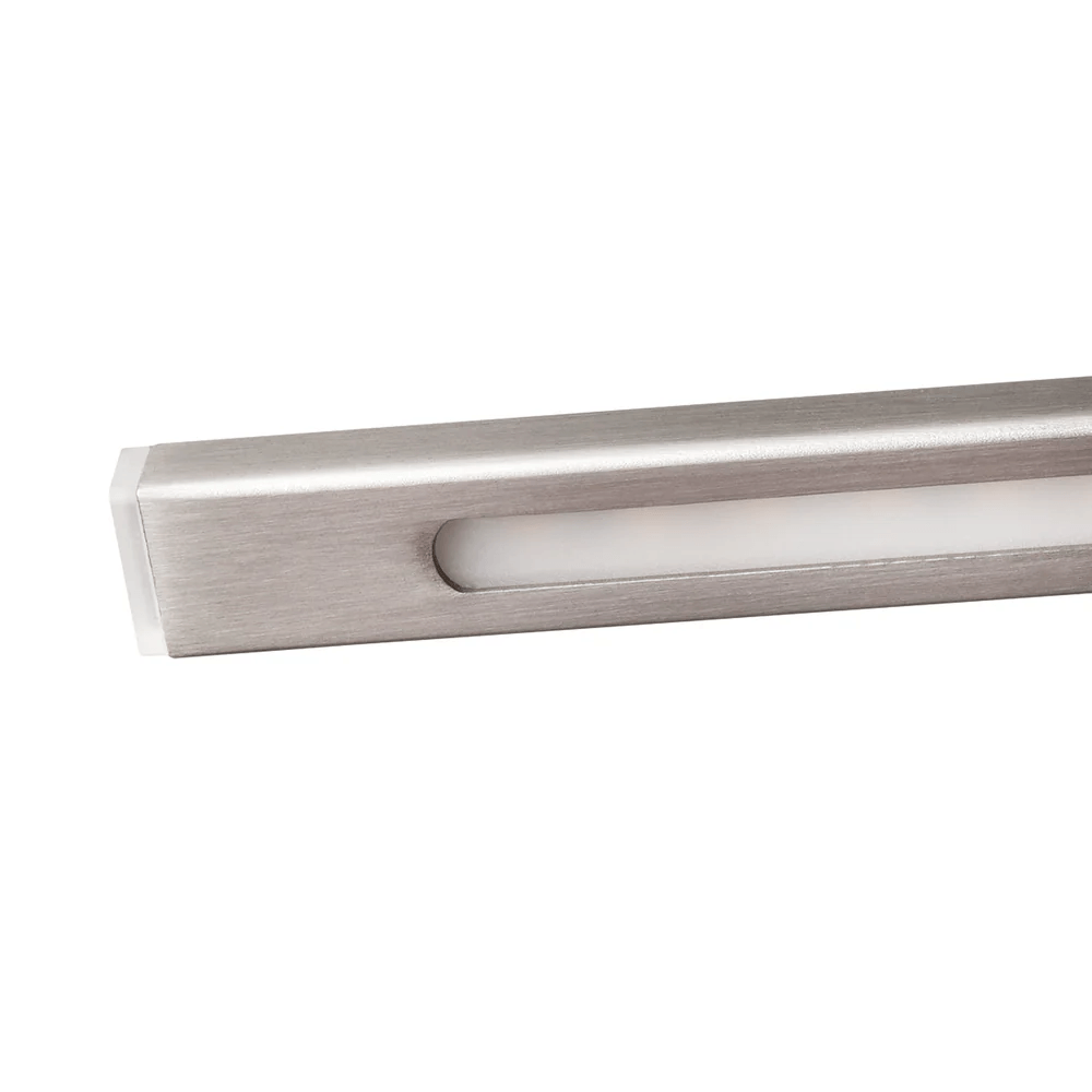 Pooky - Blake Dimmable Picture Light - Medium - Brushed Chrome Finish close-up view highlighting design features.