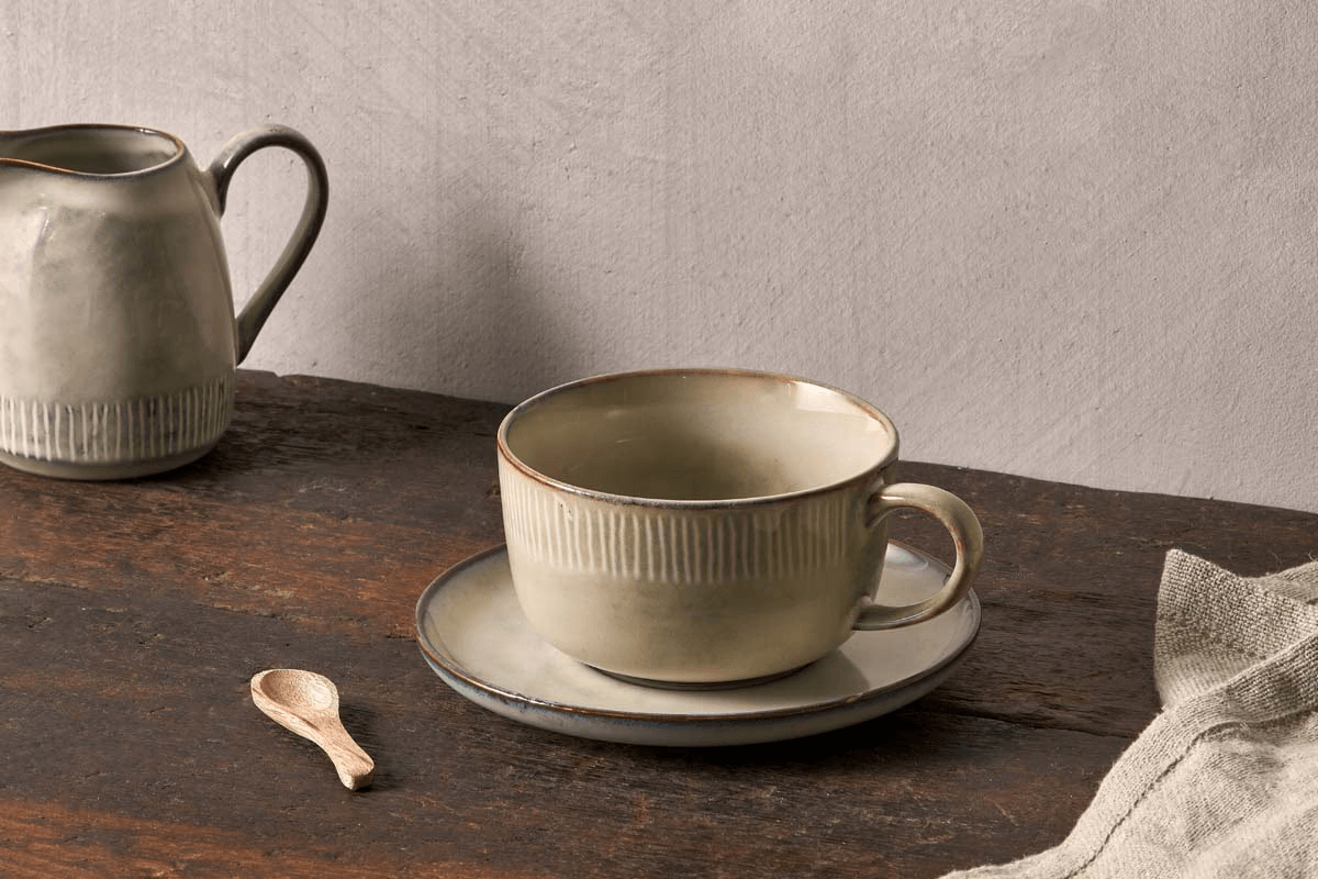 Nkuku - Malia Cup & Saucer - Cream