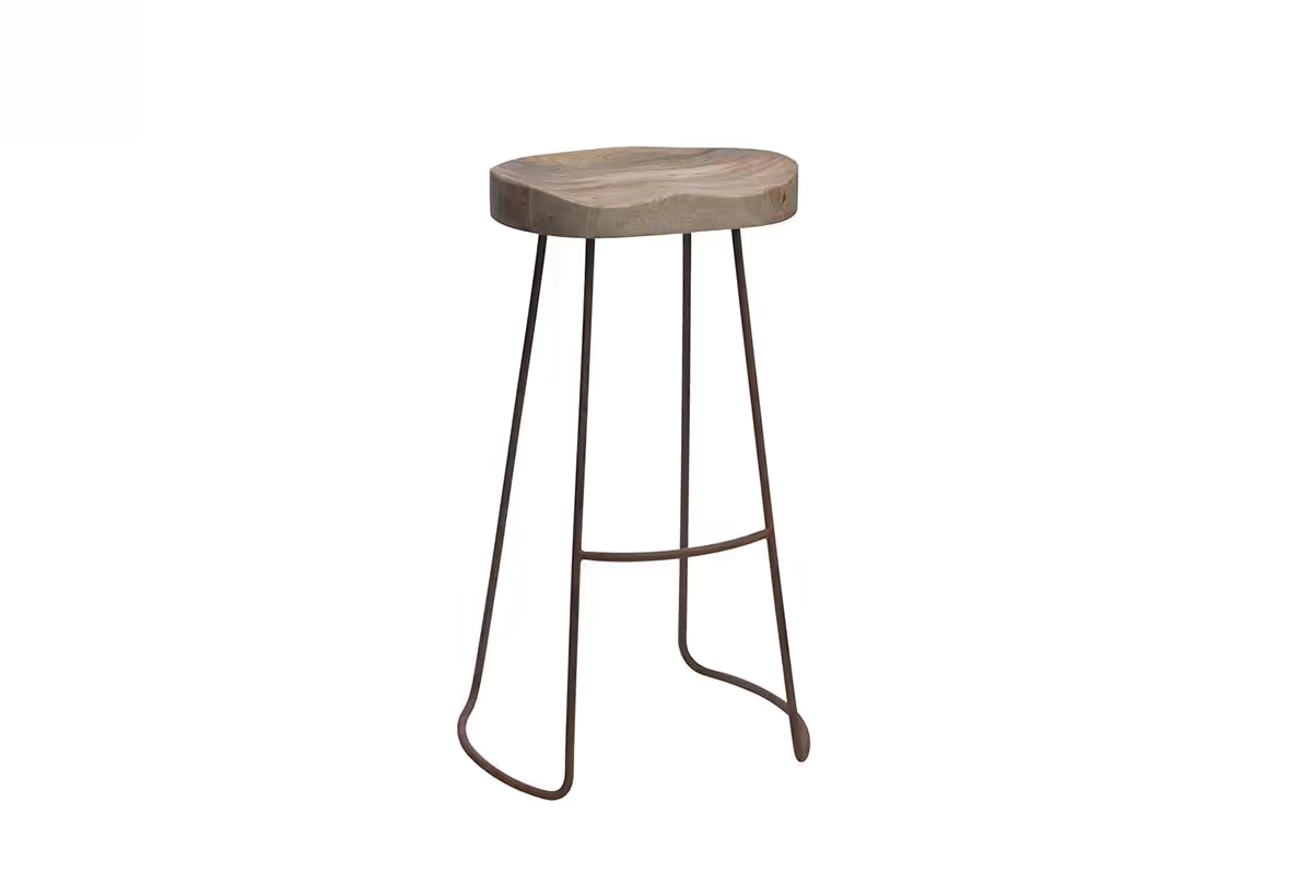 Nkuku - Loko Mango Wood Stool - Tall