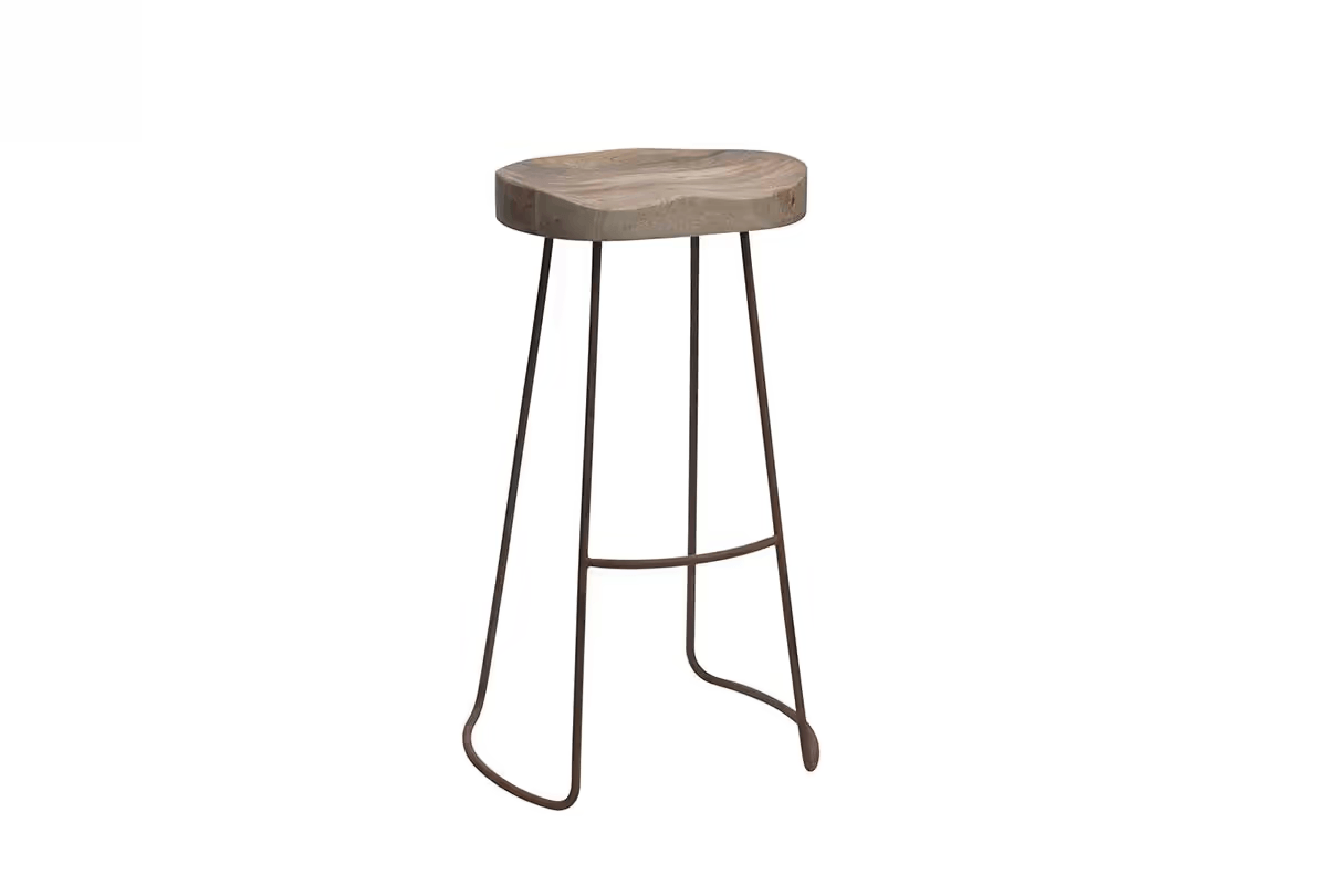 Nkuku - Loko Mango Wood Stool - Tall