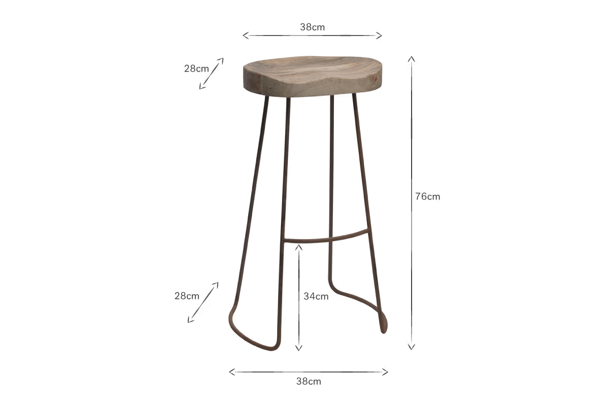 Nkuku - Loko Mango Wood Stool - Tall