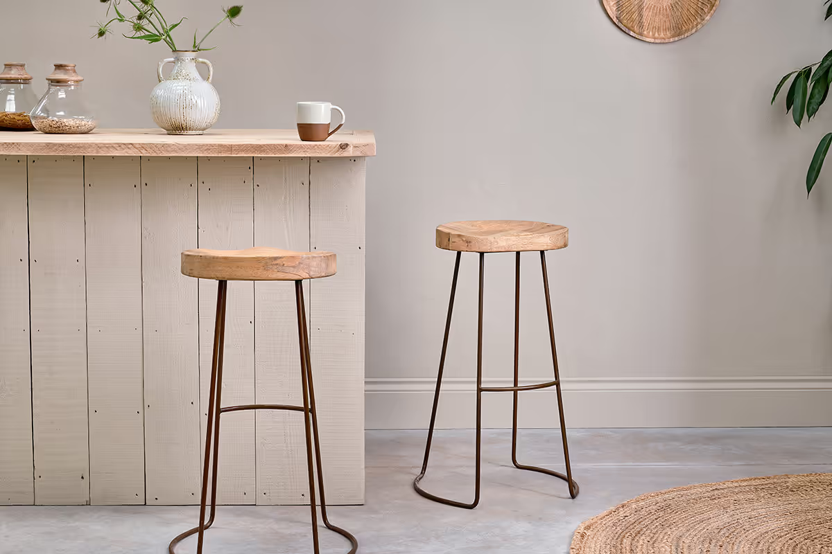 Nkuku - Loko Mango Wood Stool - Tall