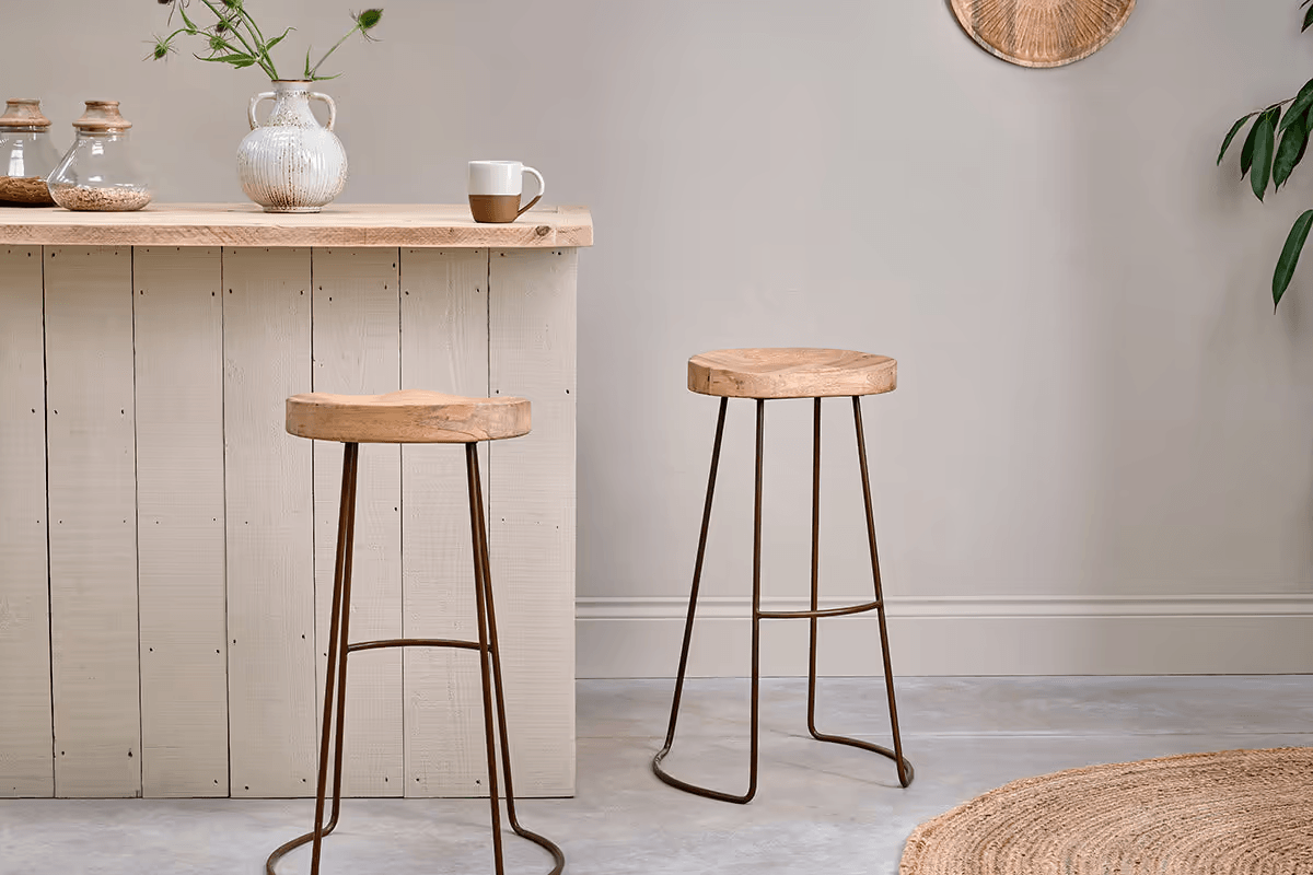 Nkuku - Loko Mango Wood Stool - Tall