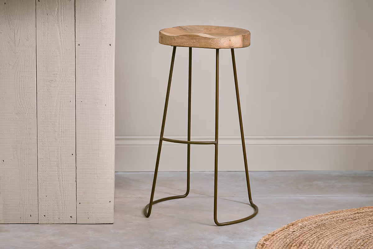 Nkuku - Loko Mango Wood Stool - Tall