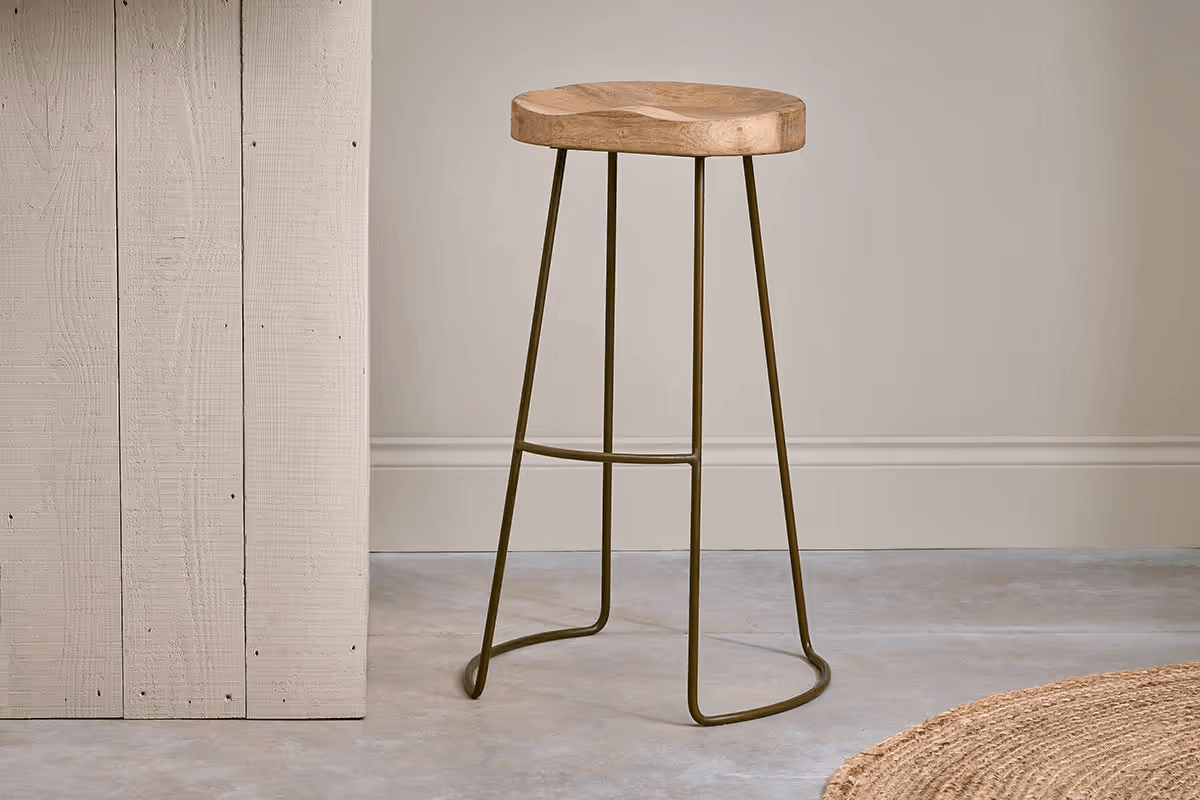 Nkuku - Loko Mango Wood Stool - Tall
