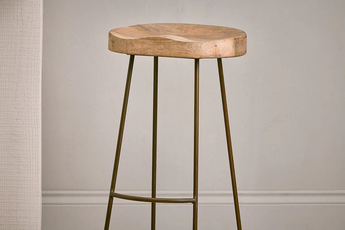 Nkuku - Loko Mango Wood Stool - Tall