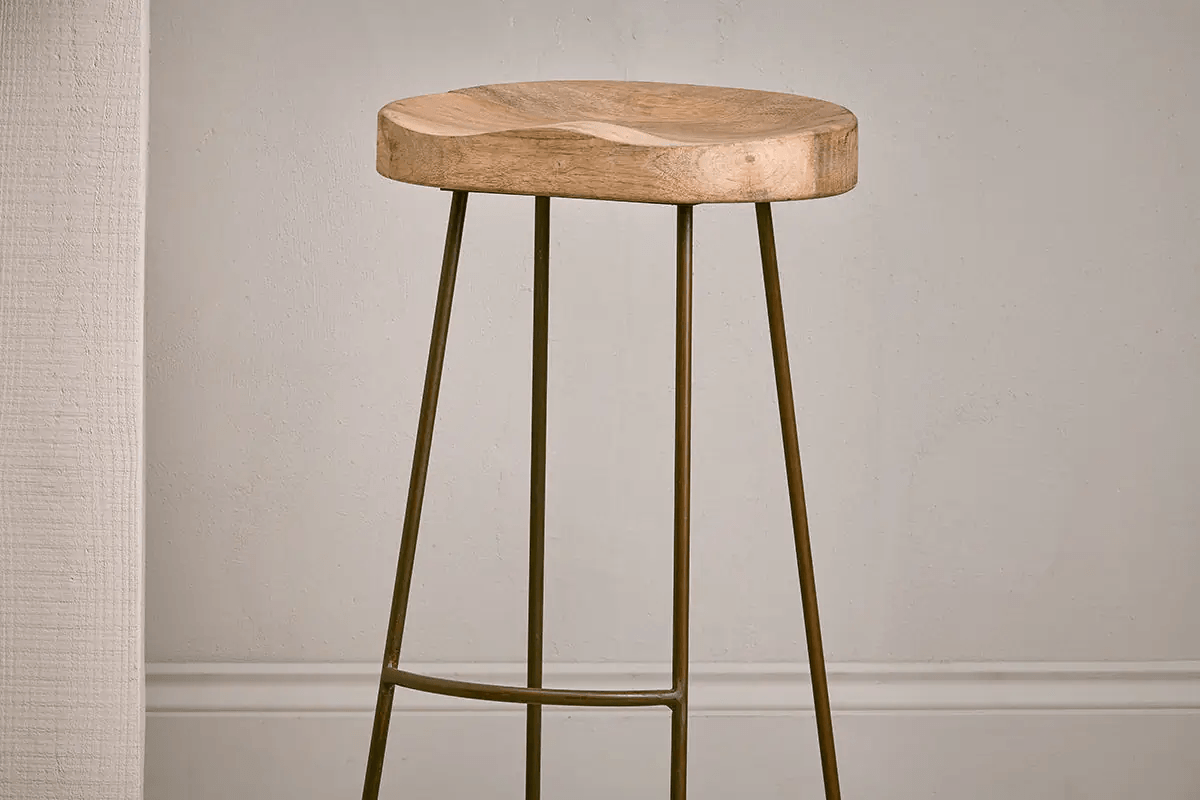Nkuku - Loko Mango Wood Stool - Tall