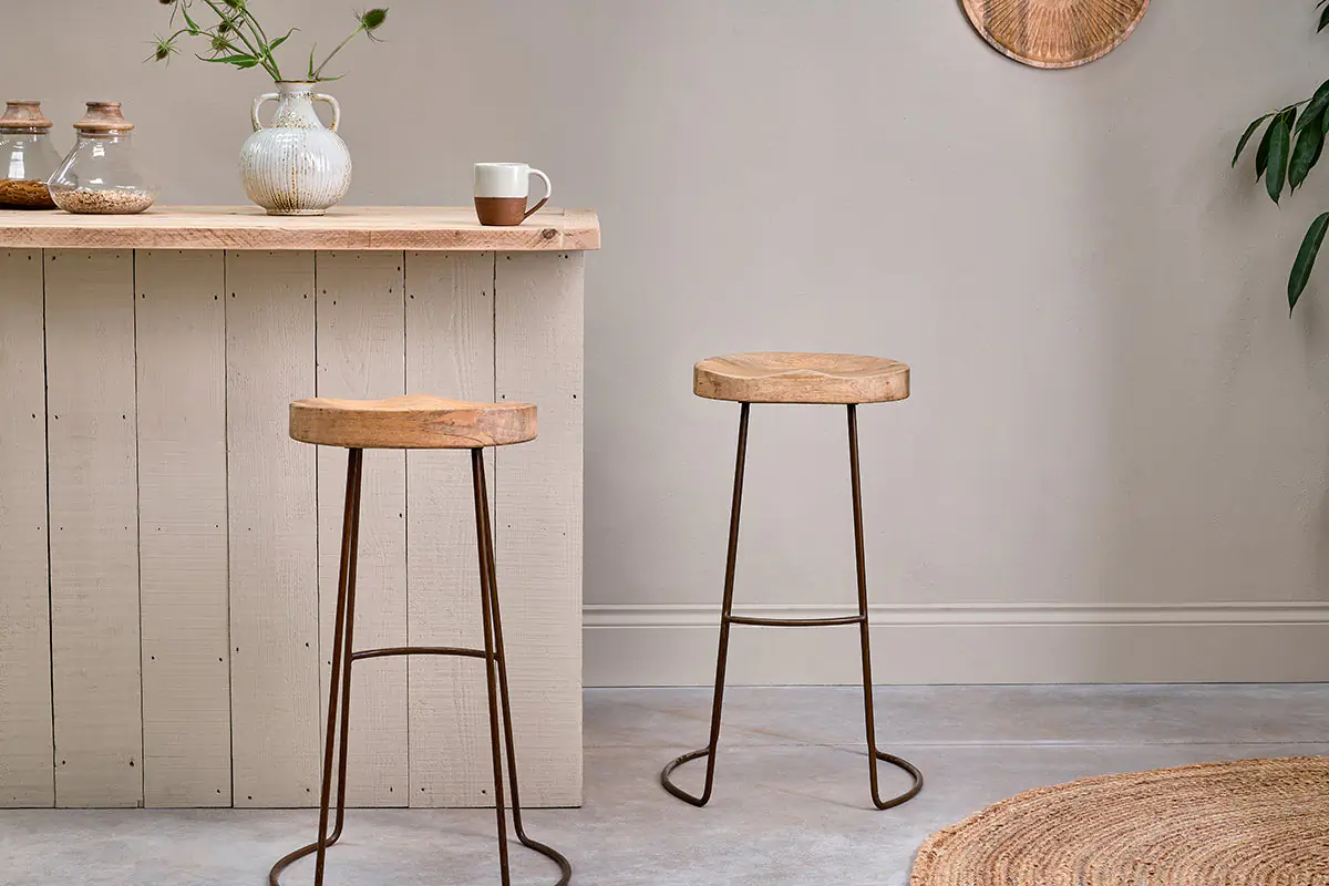 Nkuku - Loko Mango Wood Stool - Tall