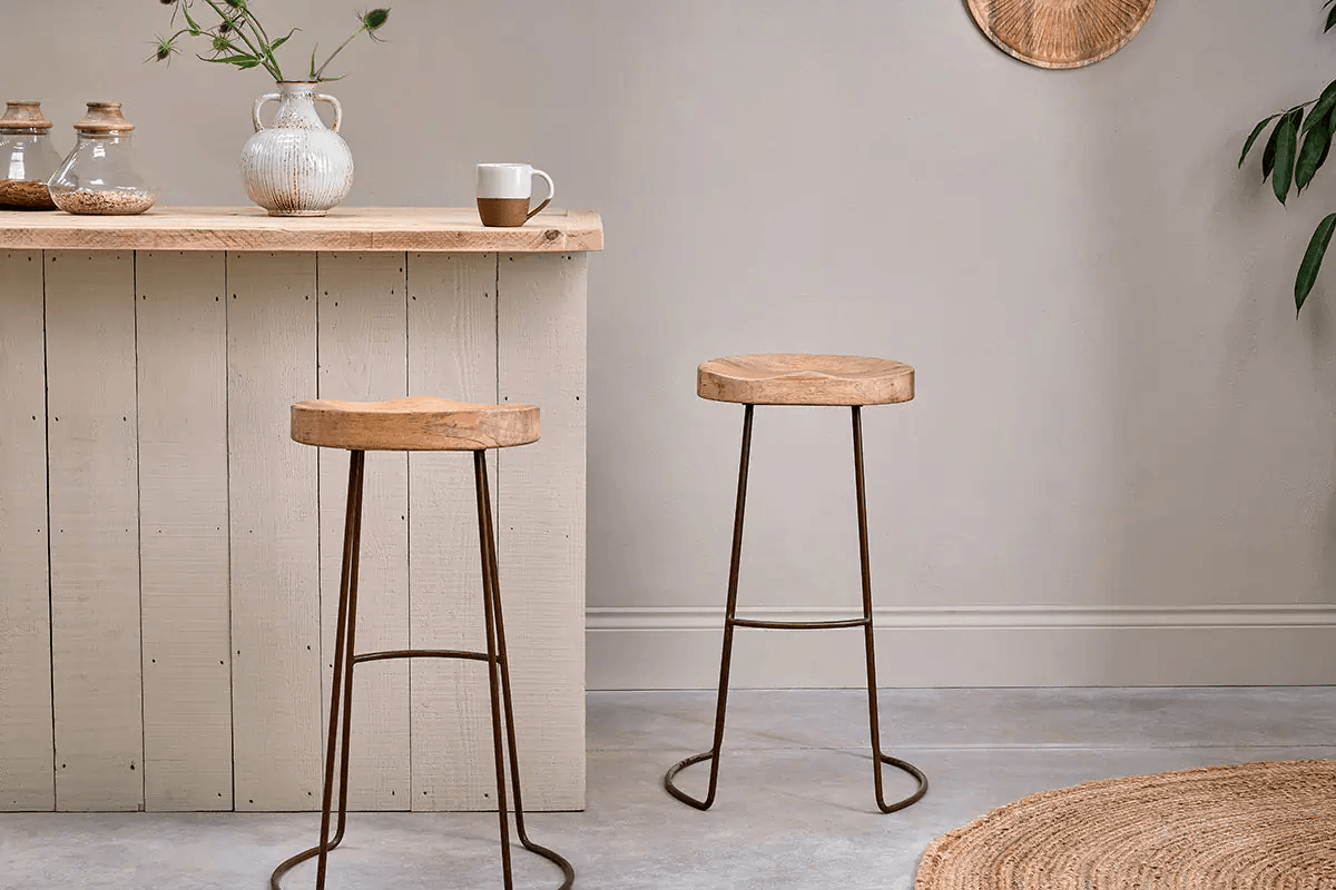 Nkuku - Loko Mango Wood Stool - Tall