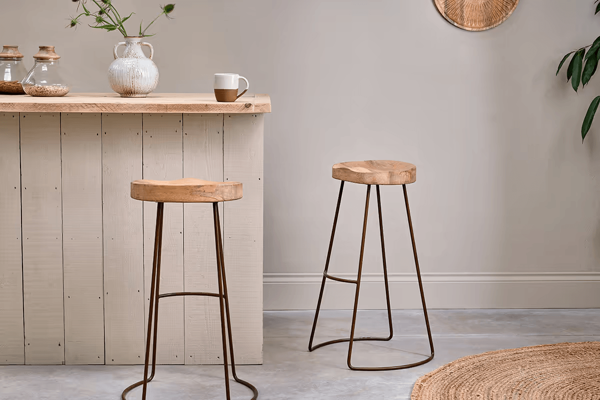 Nkuku - Loko Mango Wood Stool - Tall