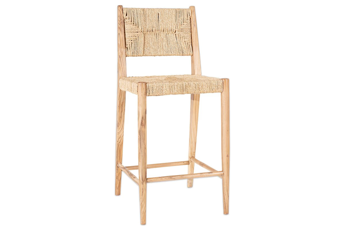 Nkuku - Lohanda Acacia & Munja Grass Counter Chair - Natural