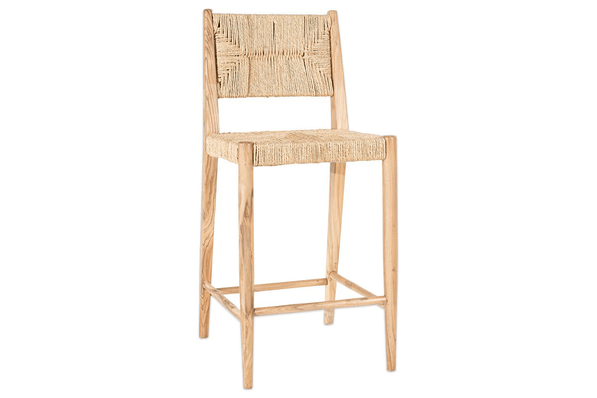 Nkuku - Lohanda Acacia & Munja Grass Counter Chair - Natural