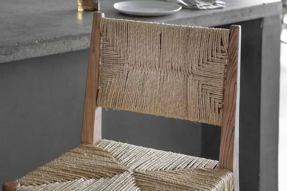 Nkuku - Lohanda Acacia & Munja Grass Counter Chair - Natural