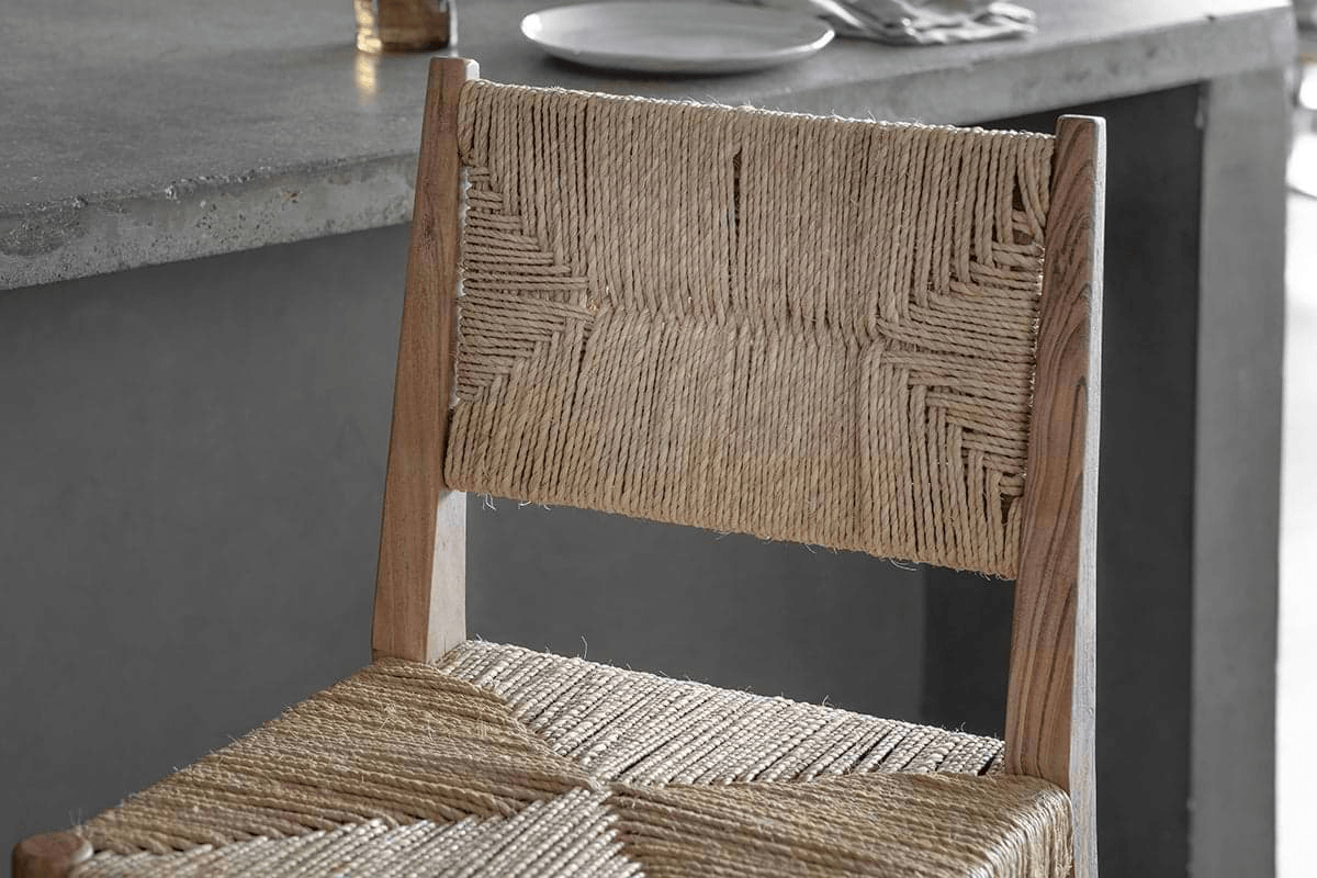 Nkuku - Lohanda Acacia & Munja Grass Counter Chair - Natural