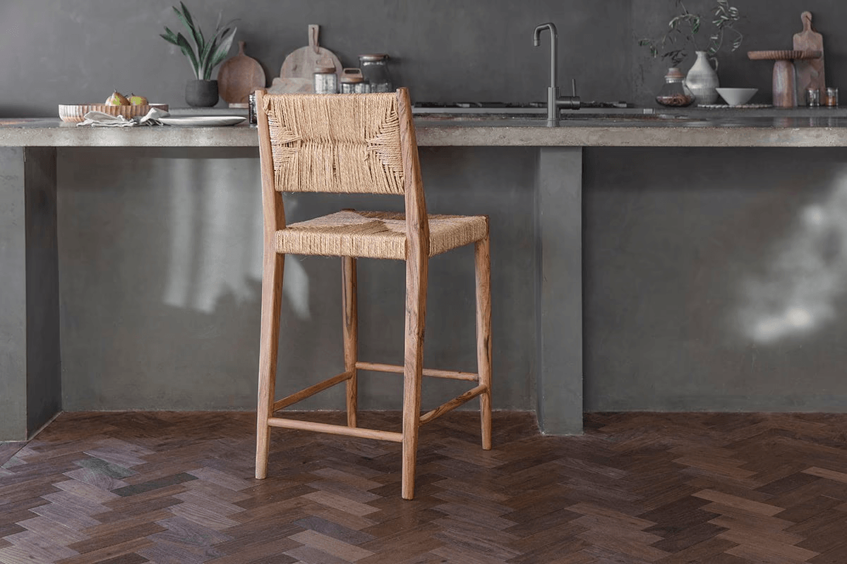 Nkuku - Lohanda Acacia & Munja Grass Counter Chair - Natural