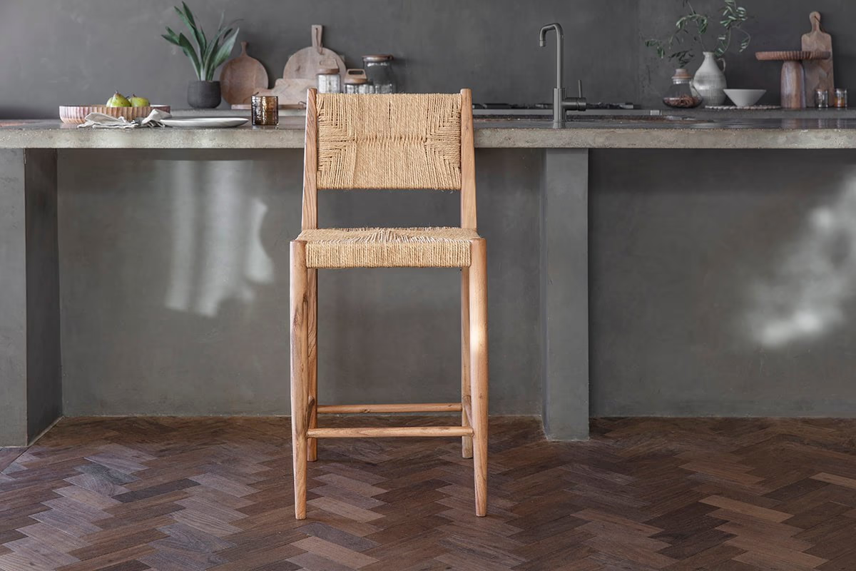 Nkuku - Lohanda Acacia & Munja Grass Counter Chair - Natural