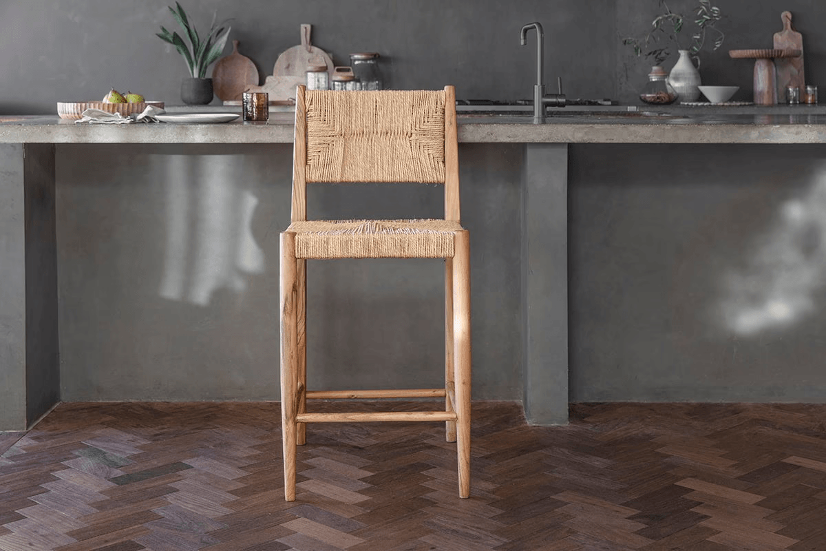 Nkuku - Lohanda Acacia & Munja Grass Counter Chair - Natural