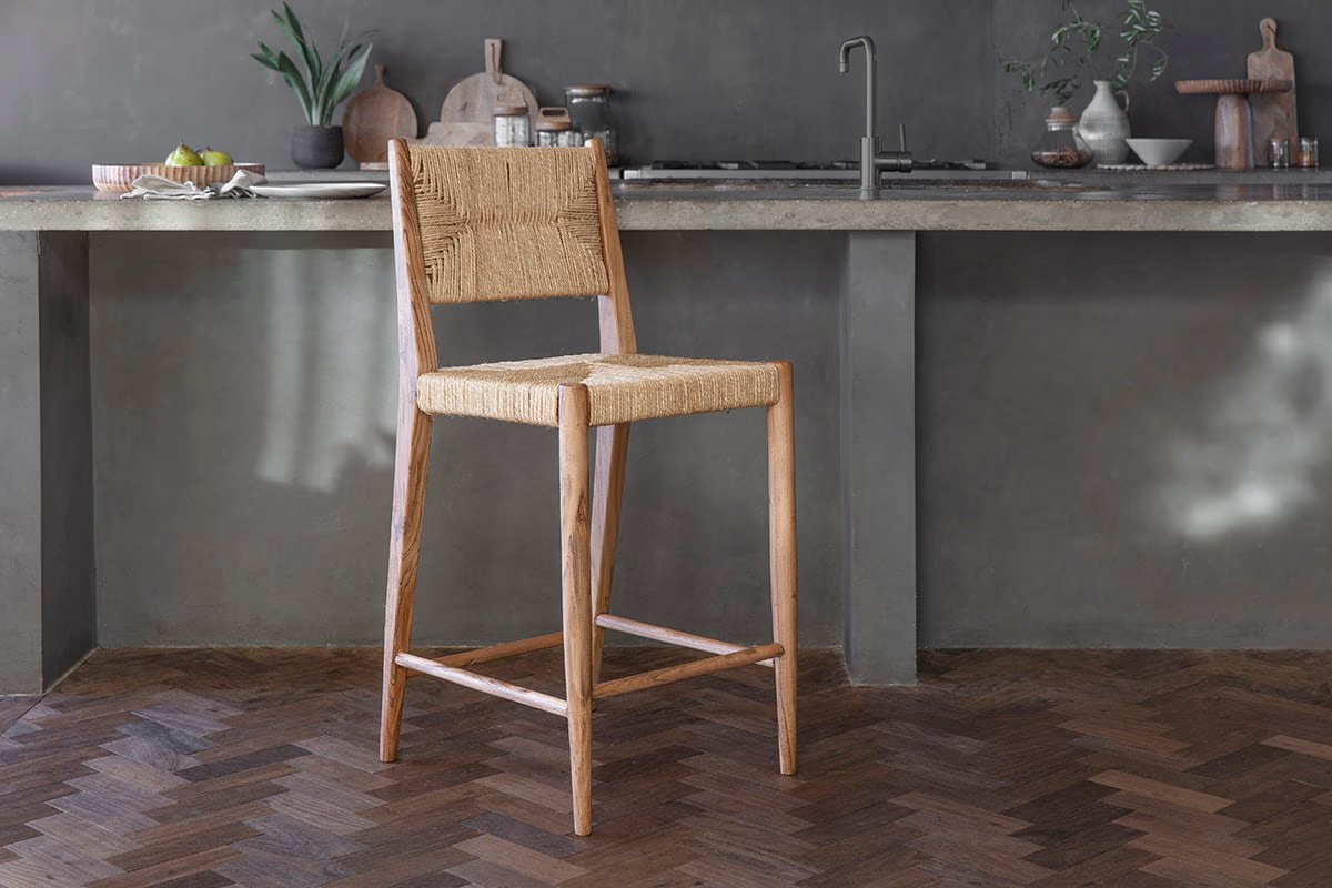 Nkuku - Lohanda Acacia & Munja Grass Counter Chair - Natural