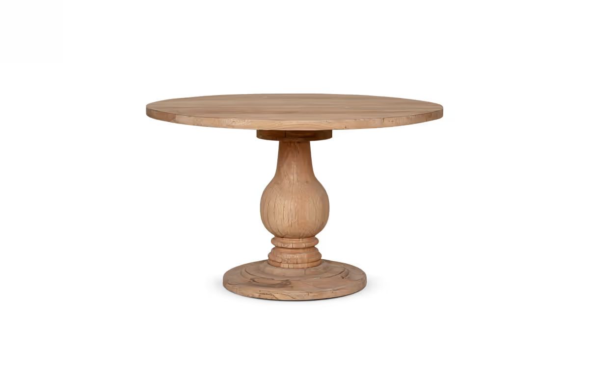 Nkuku - Laya Round Carved Wood Table - Small