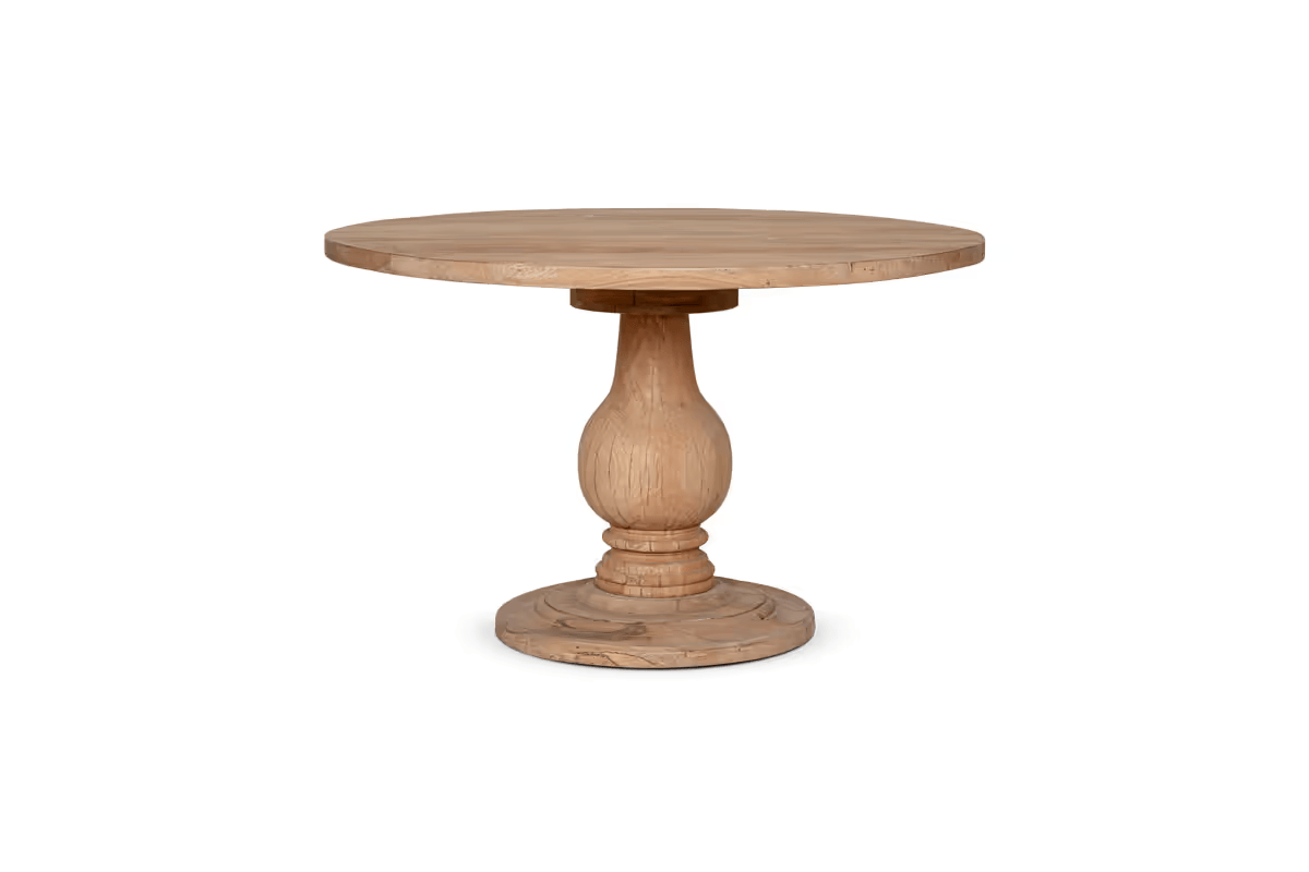Nkuku - Laya Round Carved Wood Table - Small