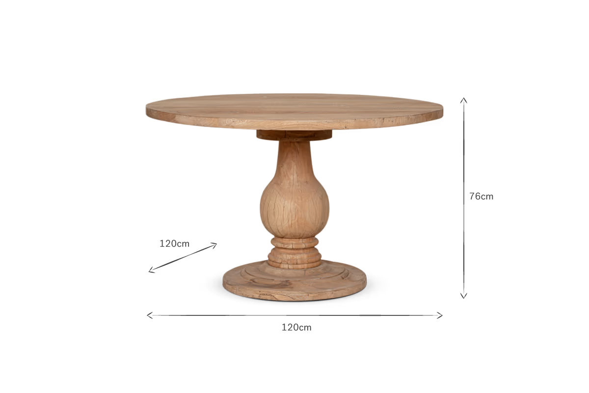 Nkuku - Laya Round Carved Wood Table - Small