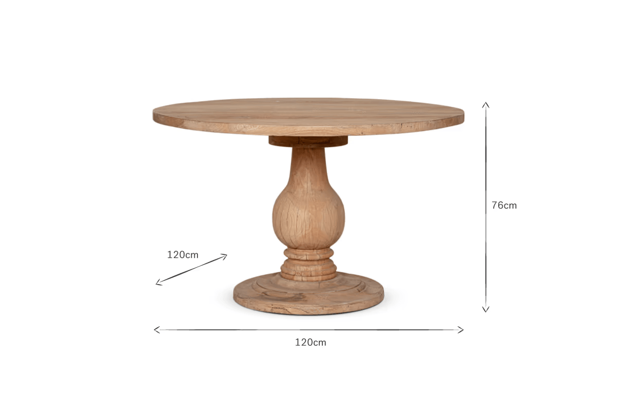 Nkuku - Laya Round Carved Wood Table - Small