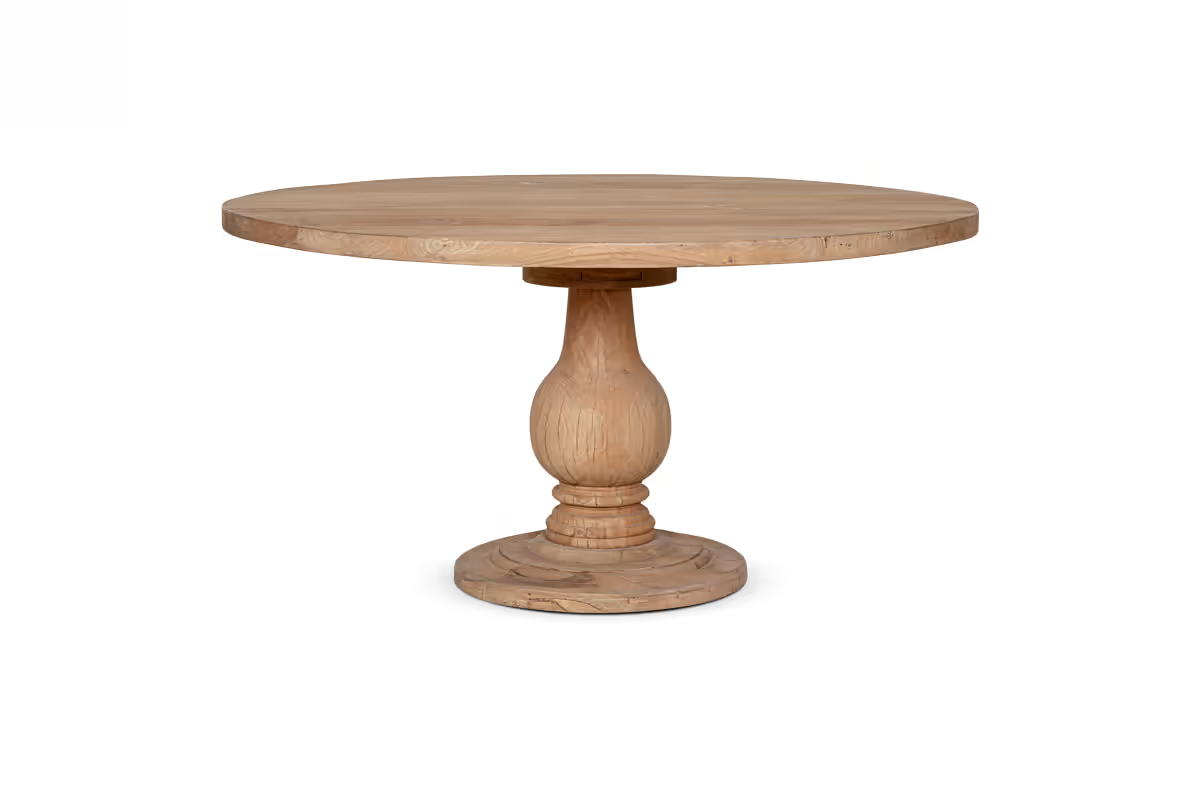 Nkuku - Laya Round Carved Wood Table - Large