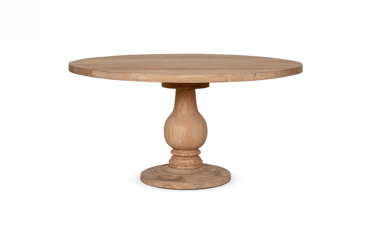 Nkuku - Laya Round Carved Wood Table - Large
