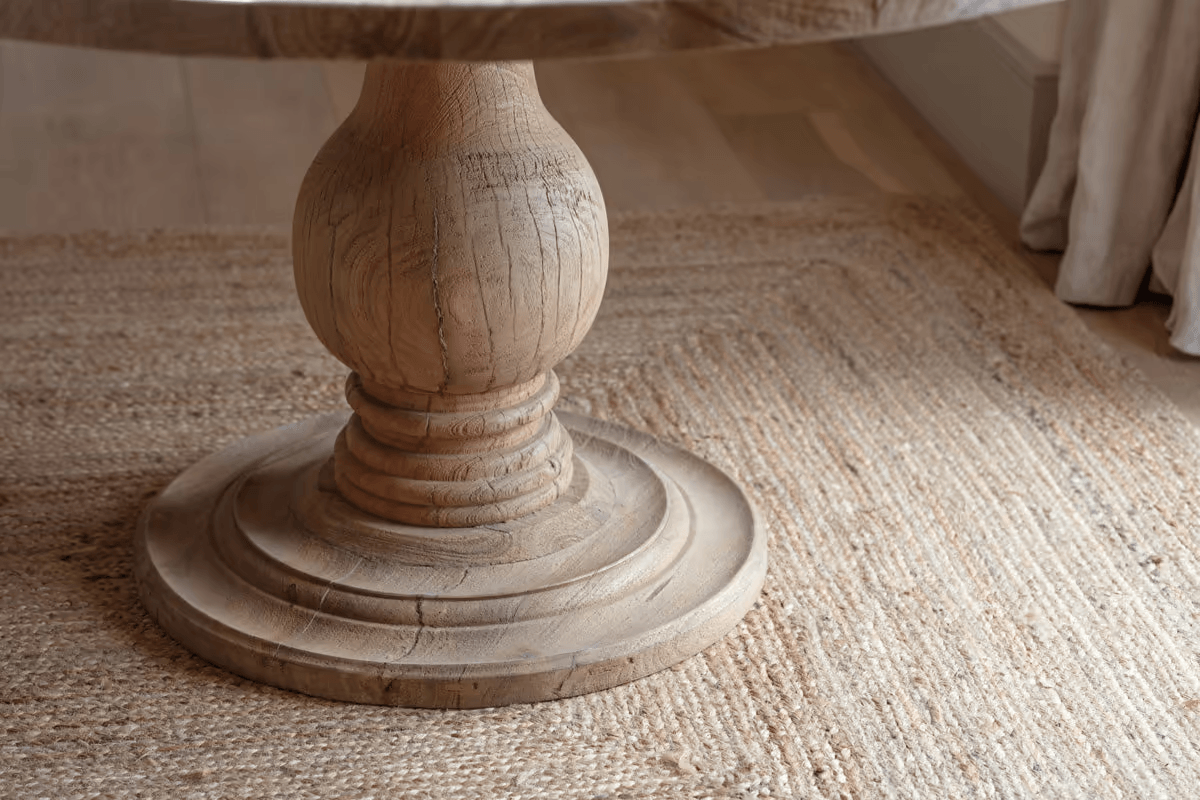 Nkuku - Laya Round Carved Wood Table - Large