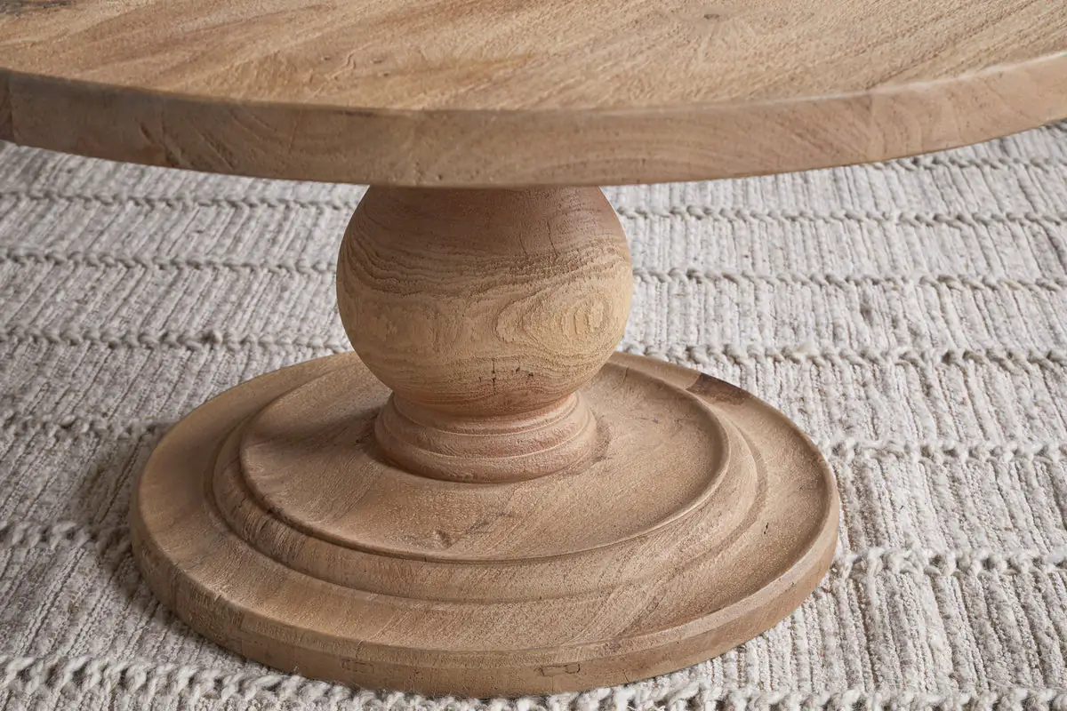 Nkuku - Laya Round Carved Coffee Table - Natural