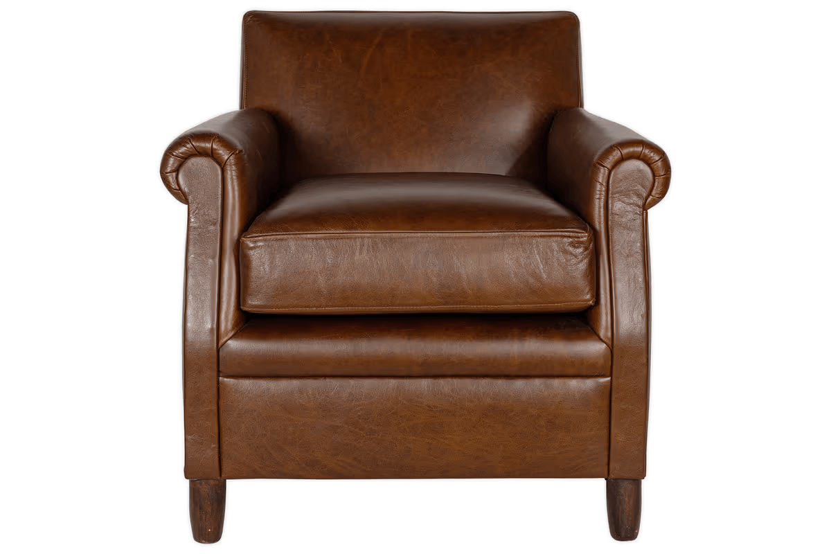 Nkuku - Knada Leather Armchair - Chocolate Brown
