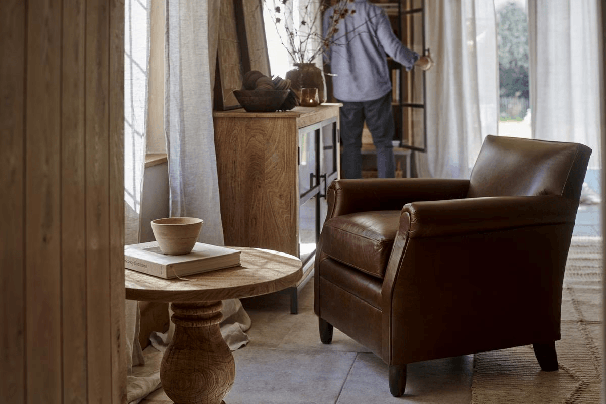 Nkuku - Knada Leather Armchair - Chocolate Brown
