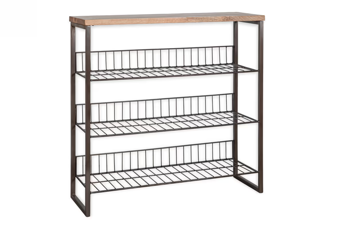 Nkuku - Kiyoma Iron & Wood Tall Standing Shelves - Natural