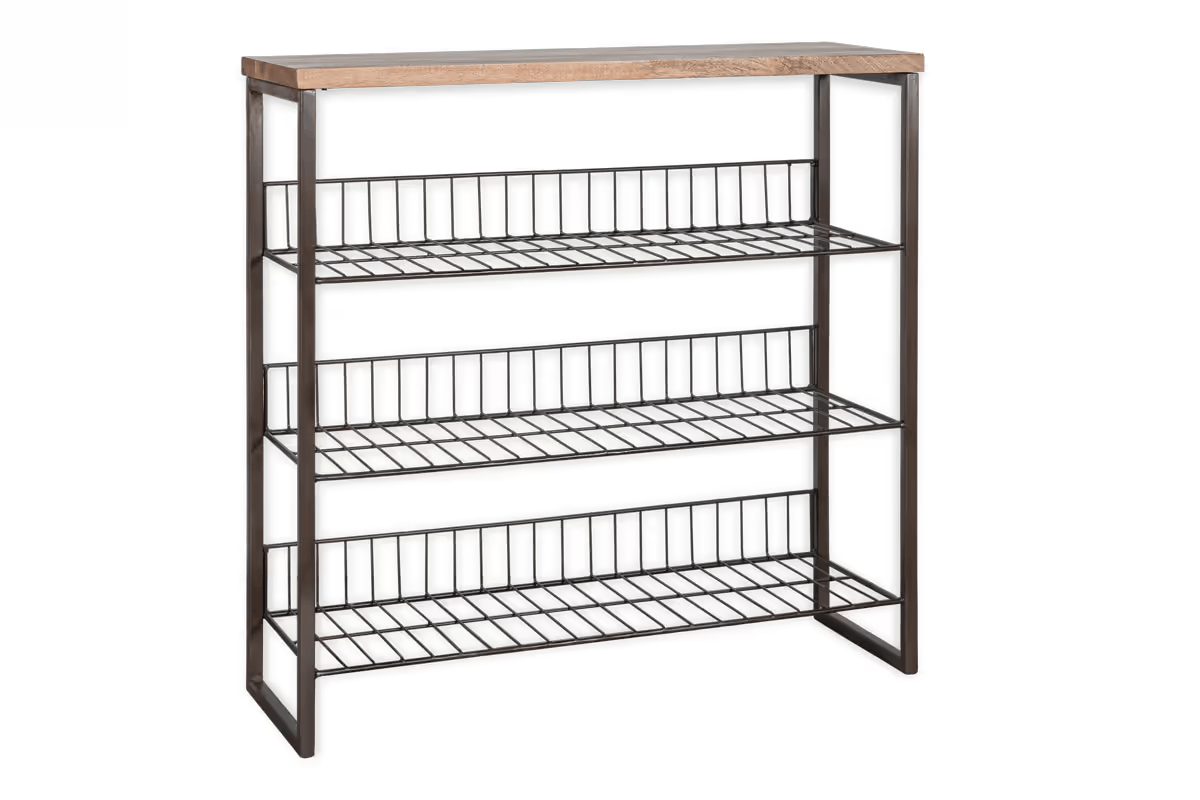 Nkuku - Kiyoma Iron & Wood Tall Standing Shelves - Natural