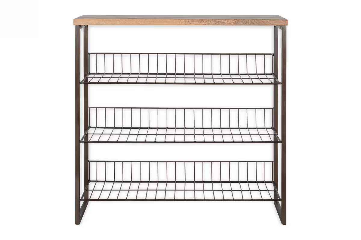 Nkuku - Kiyoma Iron & Wood Tall Standing Shelves - Natural