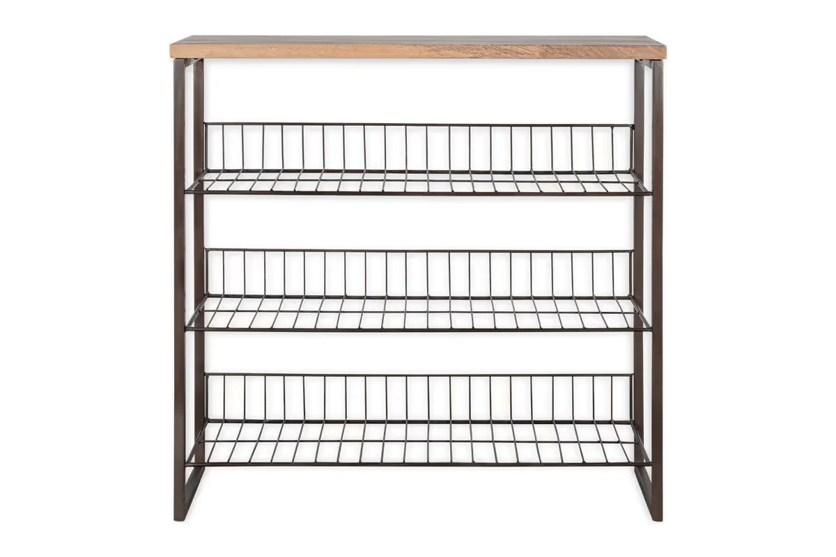 Nkuku - Kiyoma Iron & Wood Tall Standing Shelves - Natural