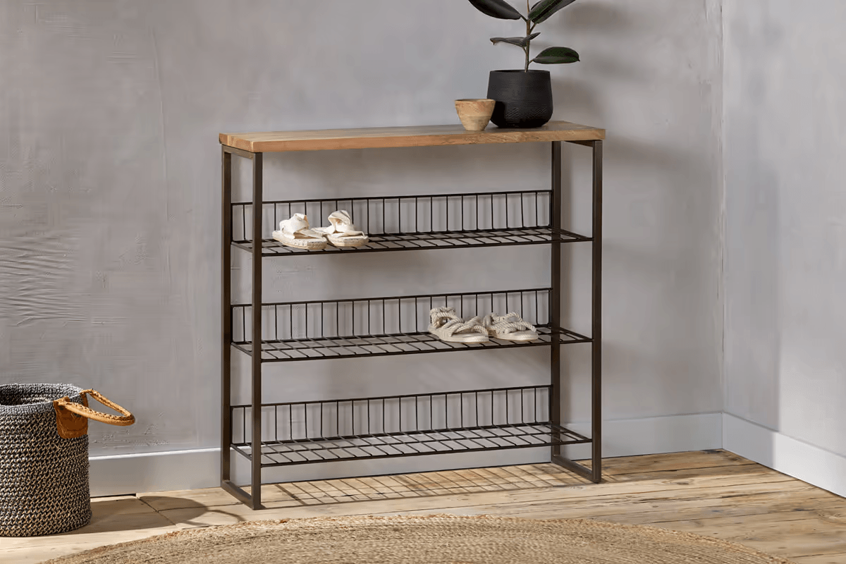 Nkuku - Kiyoma Iron & Wood Tall Standing Shelves - Natural
