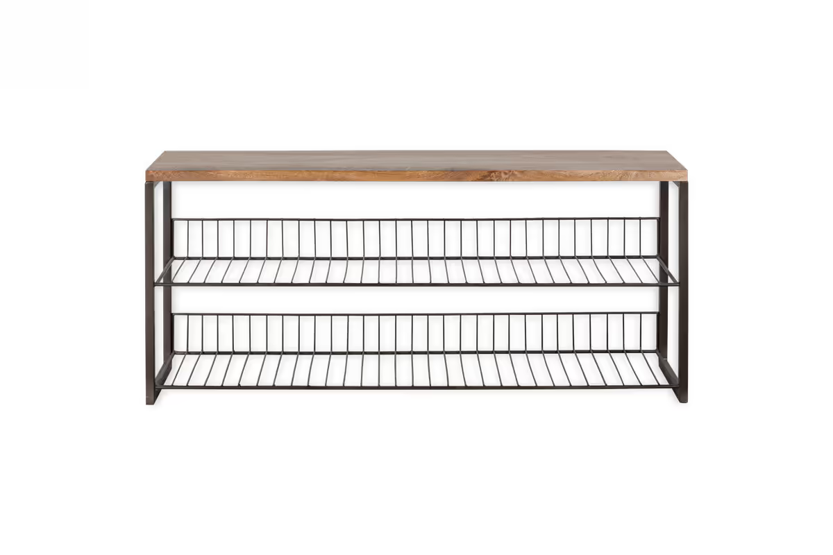 Nkuku - Kiyoma Iron & Wood Low Standing Shelves - Natural