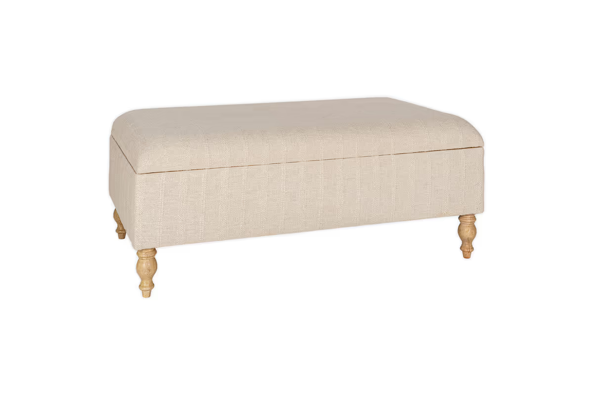 Nkuku - Kiana Upholstered Storage Ottoman - Natural