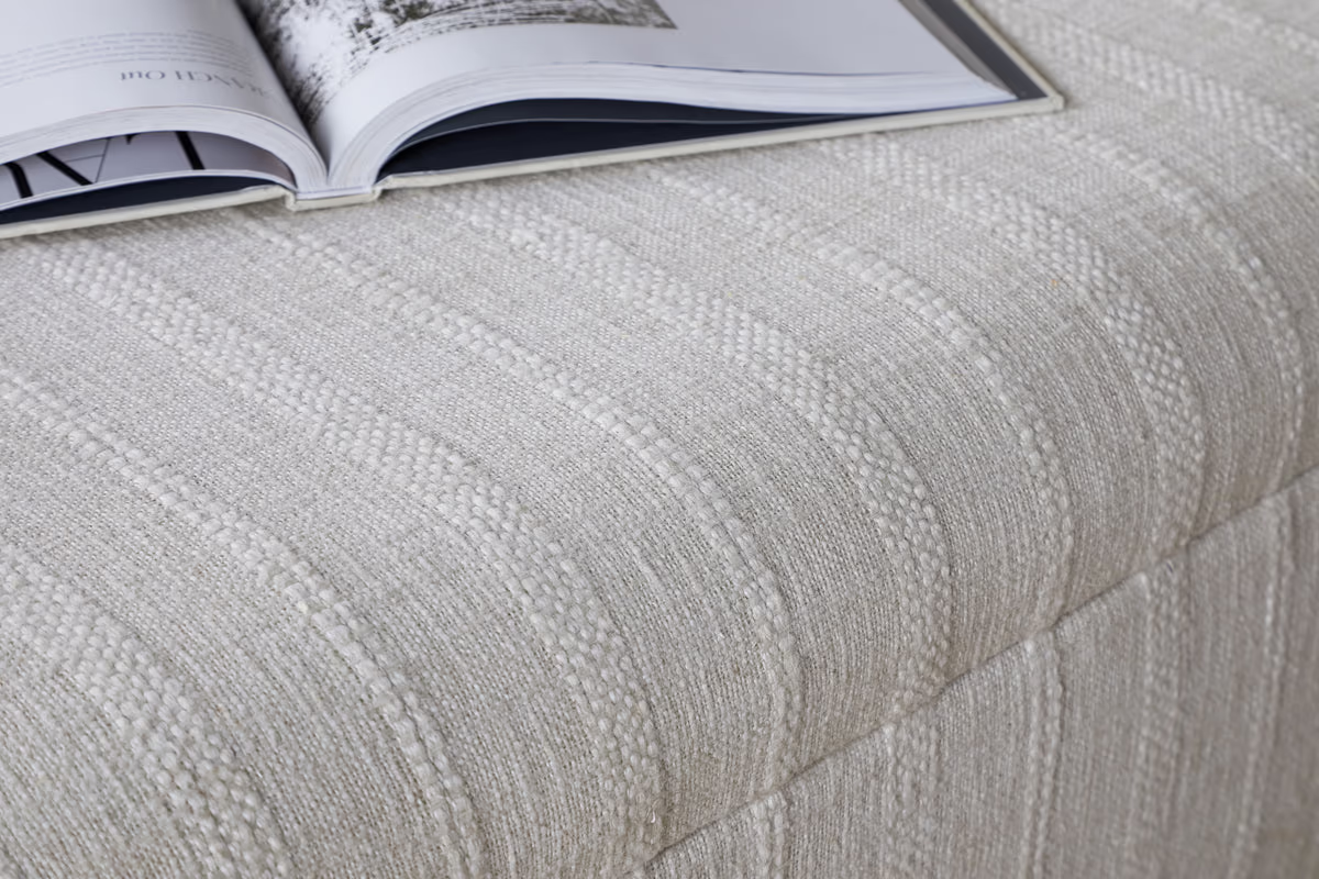 Nkuku - Kiana Upholstered Storage Ottoman - Natural