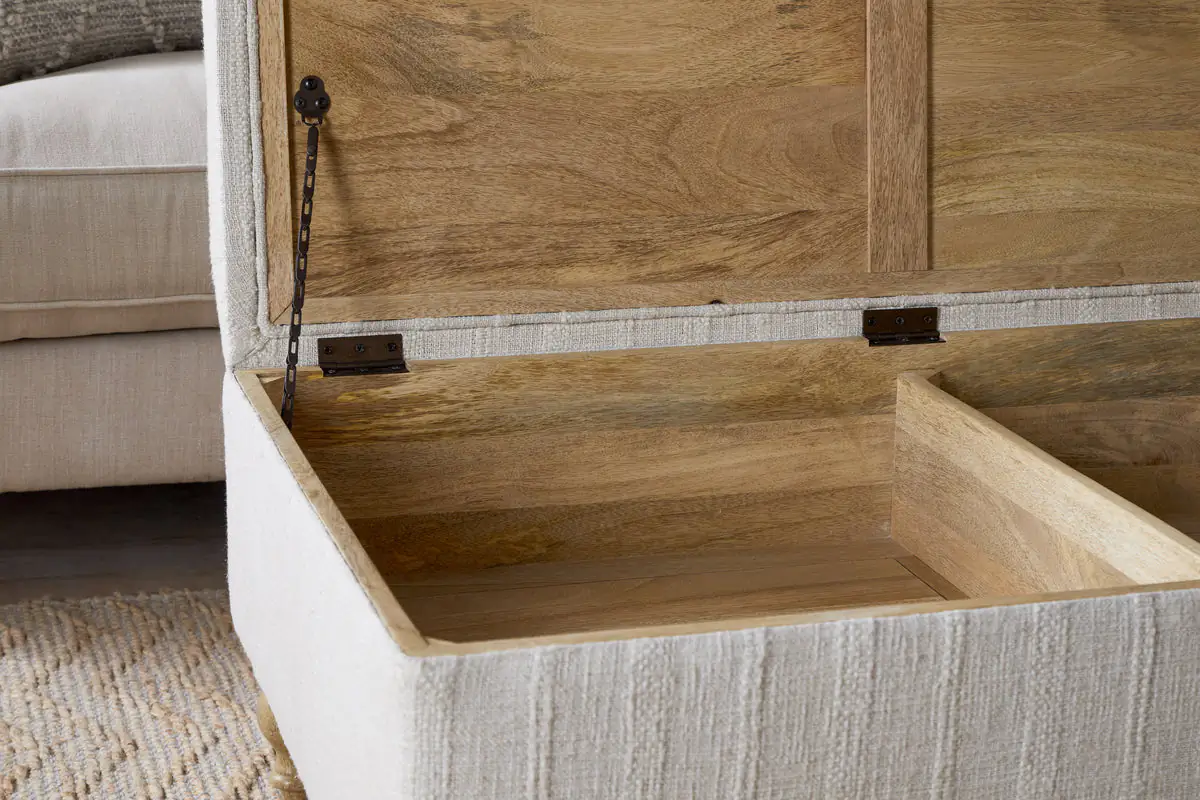 Nkuku - Kiana Upholstered Storage Ottoman - Natural