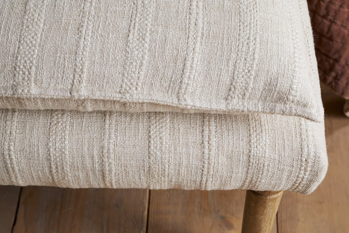 Nkuku - Kiana Cotton Upholstered Bench - Natural