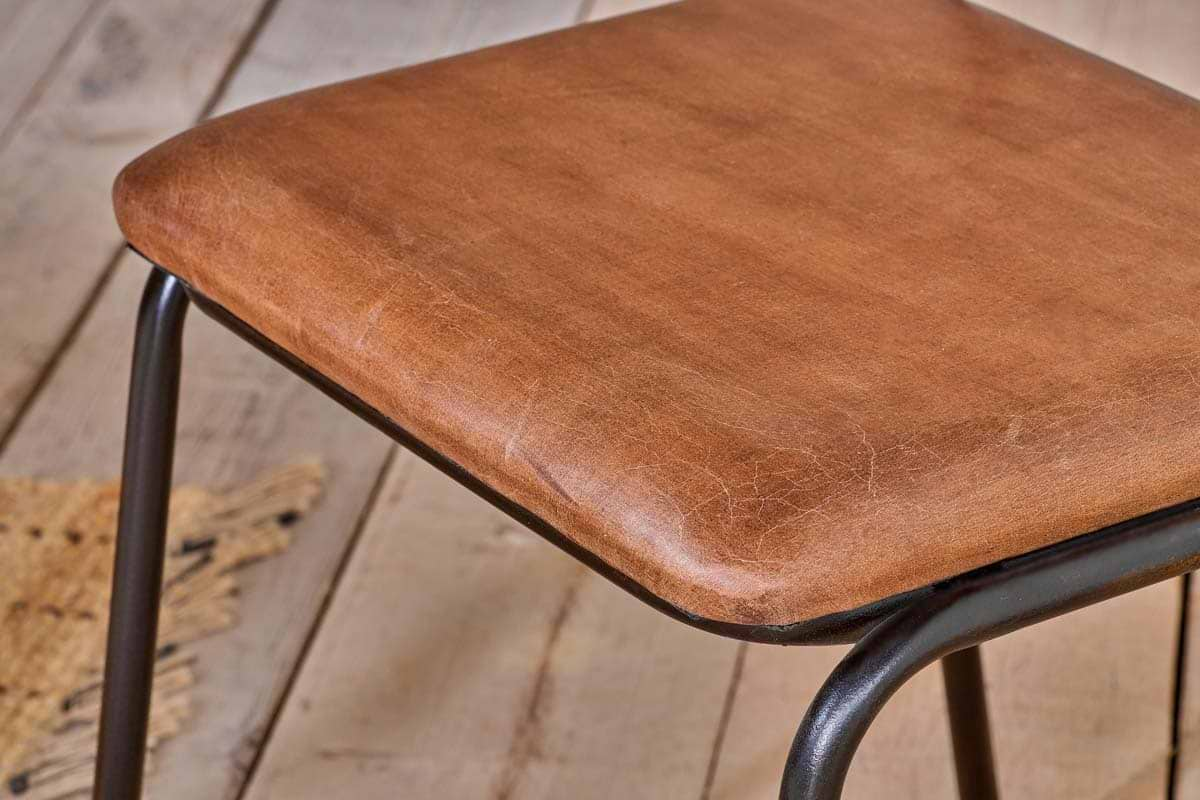 Nkuku - Iswa Leather & Cane Dining Chair - Tan