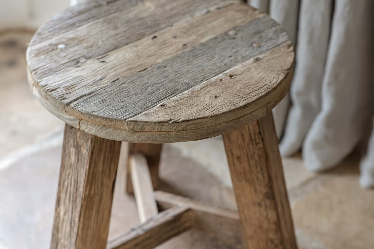 Nkuku - Ibo Reclaimed Wood Round Side Table - Natural