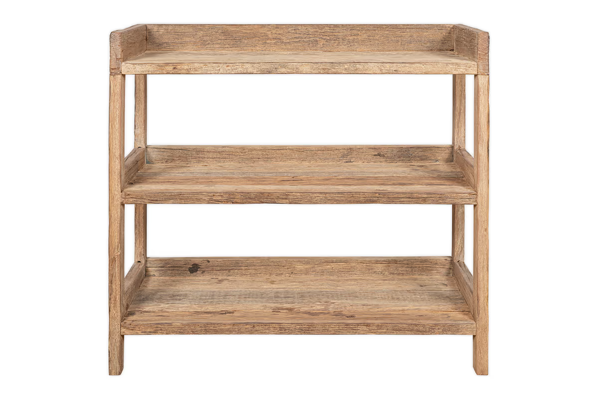 Nkuku - Ibo Reclaimed Wood Pantry Standing Shelves - Natural