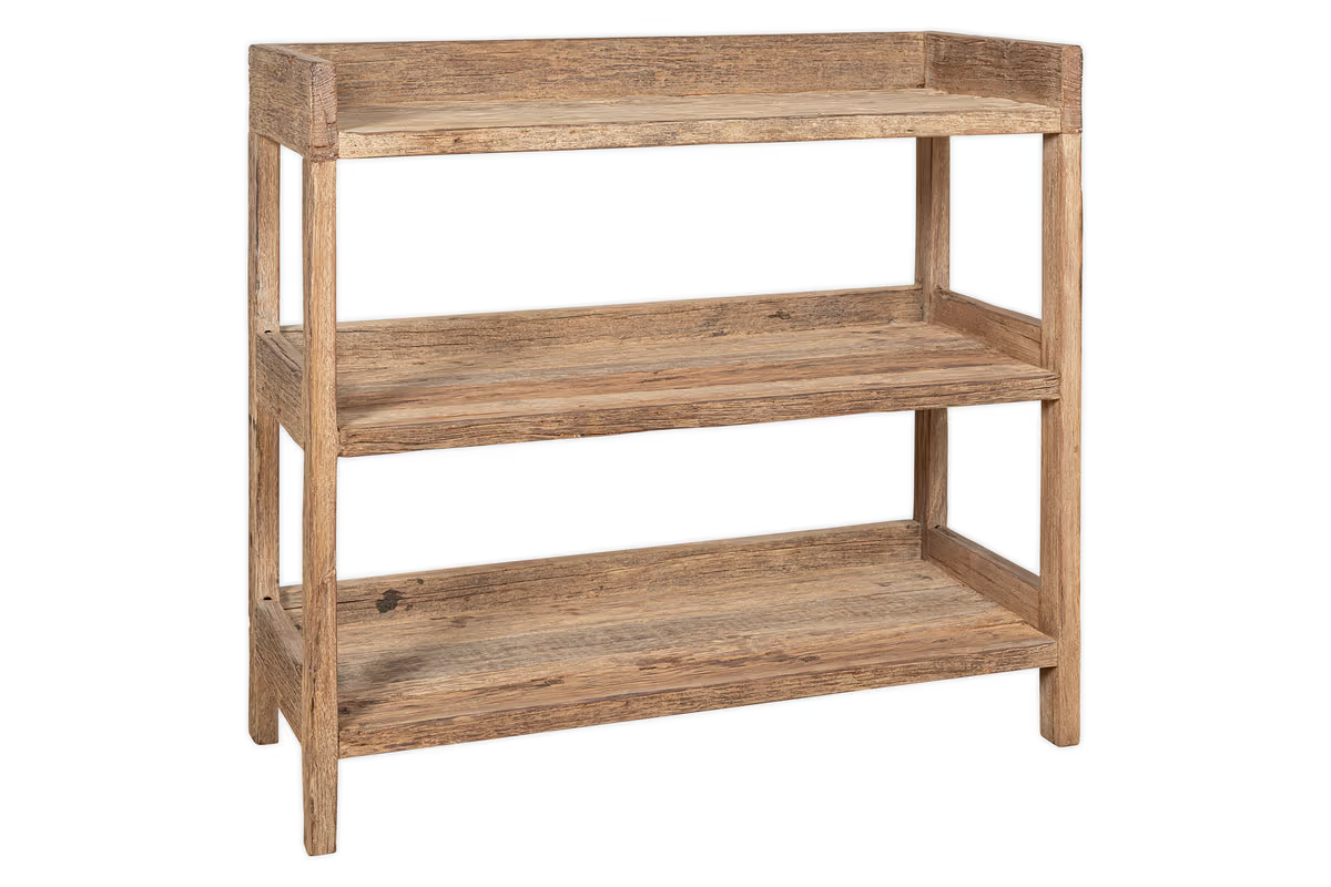 Nkuku - Ibo Reclaimed Wood Pantry Standing Shelves - Natural