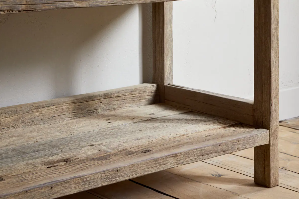 Nkuku - Ibo Reclaimed Wood Pantry Standing Shelves - Natural