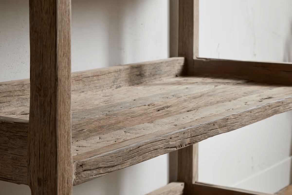 Nkuku - Ibo Reclaimed Wood Pantry Standing Shelves - Natural
